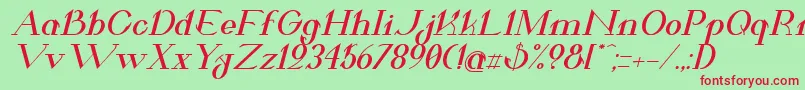 ValkyrieBoldExtendedItalic Font – Red Fonts on Green Background