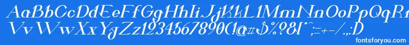 ValkyrieBoldExtendedItalic Font – White Fonts on Blue Background