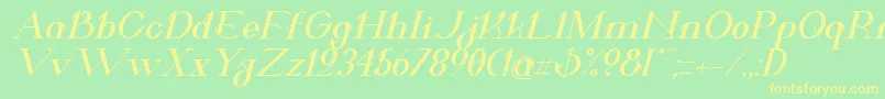 ValkyrieBoldExtendedItalic Font – Yellow Fonts on Green Background