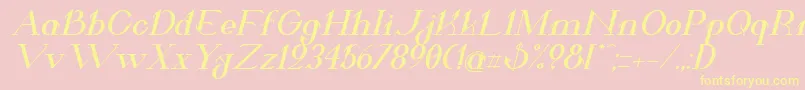 ValkyrieBoldExtendedItalic Font – Yellow Fonts on Pink Background