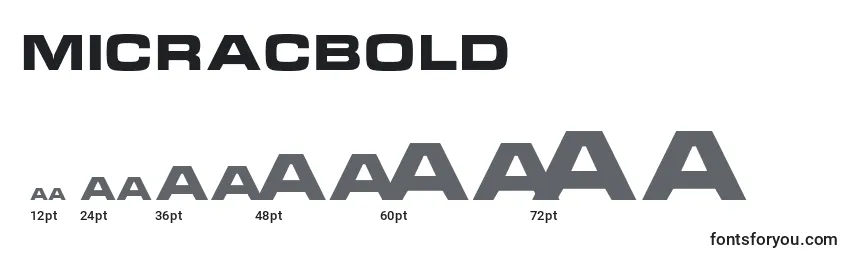 Размеры шрифта MicracBold