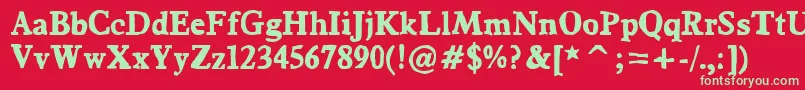 Bountifl Font – Green Fonts on Red Background