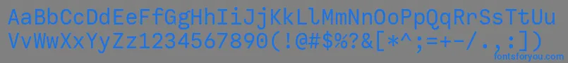 Fonte CallingcodeRegular – fontes azuis em um fundo cinza