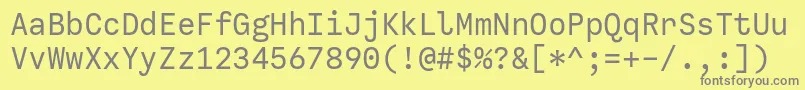 フォントCallingcodeRegular – 黄色の背景に灰色の文字