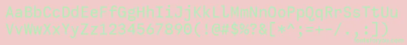 CallingcodeRegular-Schriftart – Grüne Schriften auf rosa Hintergrund