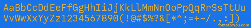 CallingcodeRegular Font – Orange Fonts on Blue Background