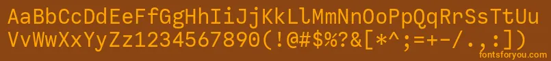 CallingcodeRegular Font – Orange Fonts on Brown Background