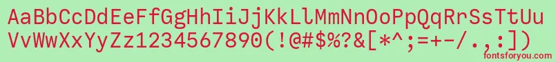 CallingcodeRegular Font – Red Fonts on Green Background