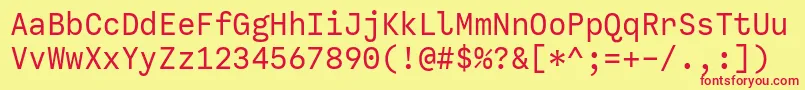 CallingcodeRegular Font – Red Fonts on Yellow Background
