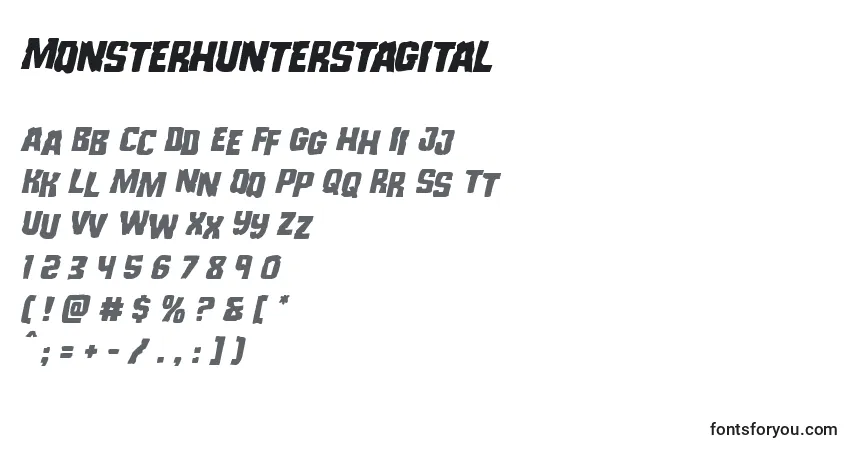 Monsterhunterstagital font – alphabet, numbers, special characters