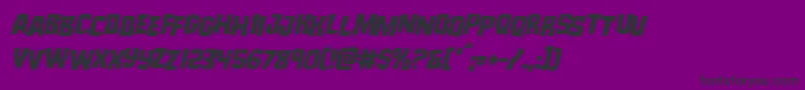 Monsterhunterstagital-Schriftart – Schwarze Schriften auf violettem Hintergrund