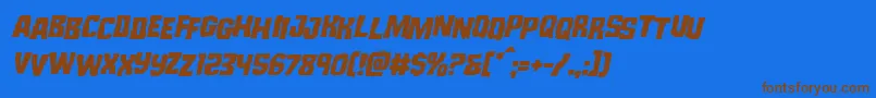 Monsterhunterstagital Font – Brown Fonts on Blue Background