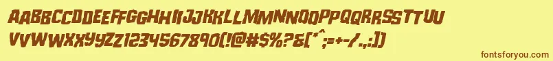 Monsterhunterstagital Font – Brown Fonts on Yellow Background