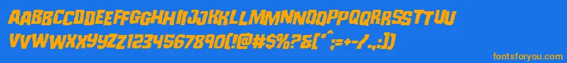Monsterhunterstagital Font – Orange Fonts on Blue Background