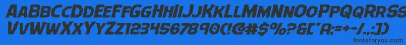 Terrorbabbleexpandital Font – Black Fonts on Blue Background