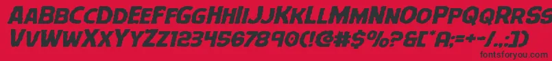 Terrorbabbleexpandital Font – Black Fonts on Red Background