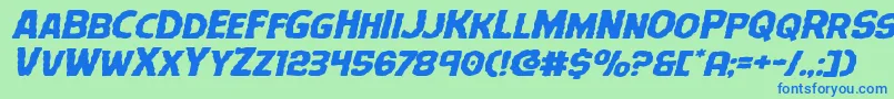 Terrorbabbleexpandital Font – Blue Fonts on Green Background