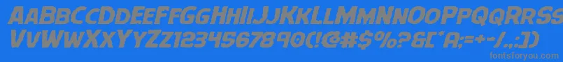 Terrorbabbleexpandital Font – Gray Fonts on Blue Background