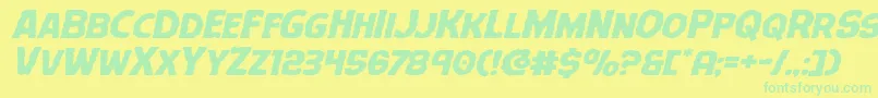 Terrorbabbleexpandital Font – Green Fonts on Yellow Background