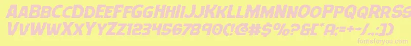 Terrorbabbleexpandital Font – Pink Fonts on Yellow Background