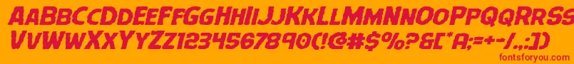 Terrorbabbleexpandital Font – Red Fonts on Orange Background