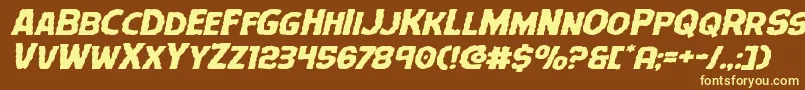 Terrorbabbleexpandital Font – Yellow Fonts on Brown Background