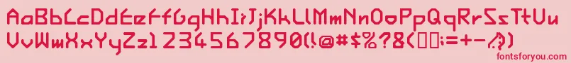 フォントIshirge – ピンクの背景に赤い文字
