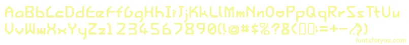 フォントIshirge – 白い背景に黄色の文字