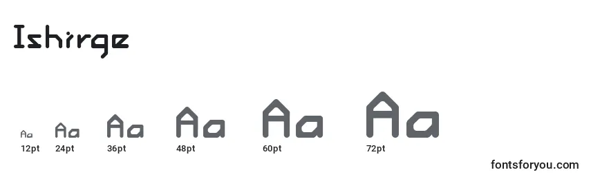 Размеры шрифта Ishirge