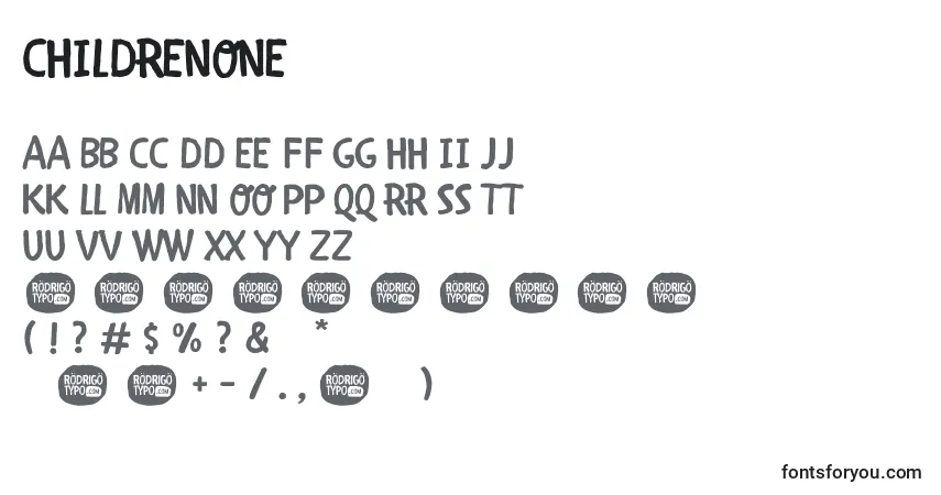 Шрифт ChildrenOne – алфавит, цифры, специальные символы