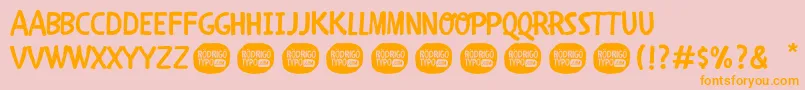 ChildrenOne Font – Orange Fonts on Pink Background