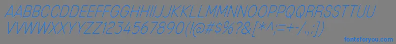 MixolydianTitlingElIt-Schriftart – Blaue Schriften auf grauem Hintergrund