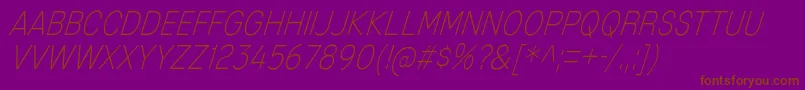 Weitere Informationen zur MixolydianTitlingElIt-Schriftart MixolydianTitlingElIt-Schriftart – Braune Schriften auf violettem Hintergrund