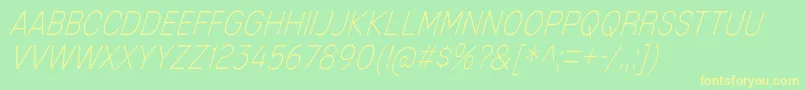 MixolydianTitlingElIt Font – Yellow Fonts on Green Background