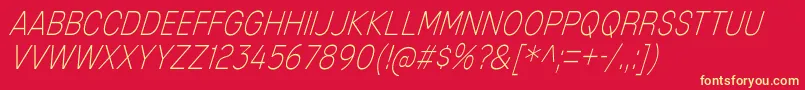 MixolydianTitlingElIt Font – Yellow Fonts on Red Background