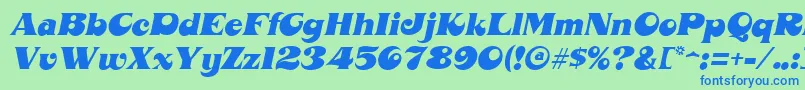 MahoneyItalic Font – Blue Fonts on Green Background