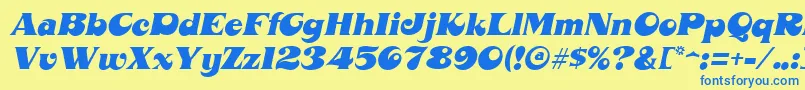 MahoneyItalic Font – Blue Fonts on Yellow Background