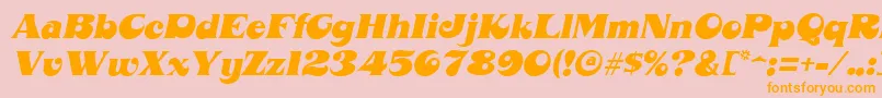 MahoneyItalic-Schriftart – Orangefarbene Schriften auf rosa Hintergrund