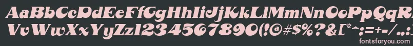 Fonte MahoneyItalic – fontes rosa em um fundo preto