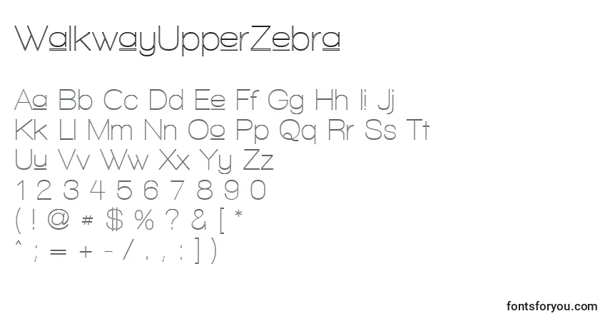 Czcionka WalkwayUpperZebra – alfabet, cyfry, specjalne znaki