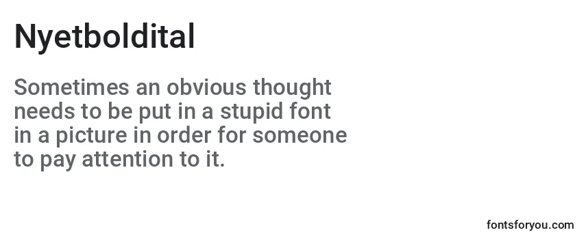 Review of the Nyetboldital Font