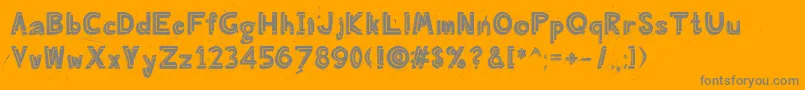 AngryPrego-Schriftart – Graue Schriften auf orangefarbenem Hintergrund