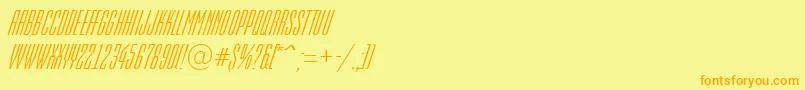 AEmpirialItalic-fontti – oranssit fontit keltaisella taustalla