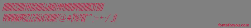 フォントAEmpirialItalic – 赤い文字の灰色の背景