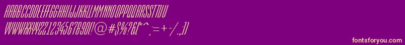 AEmpirialItalic Font – Yellow Fonts on Purple Background