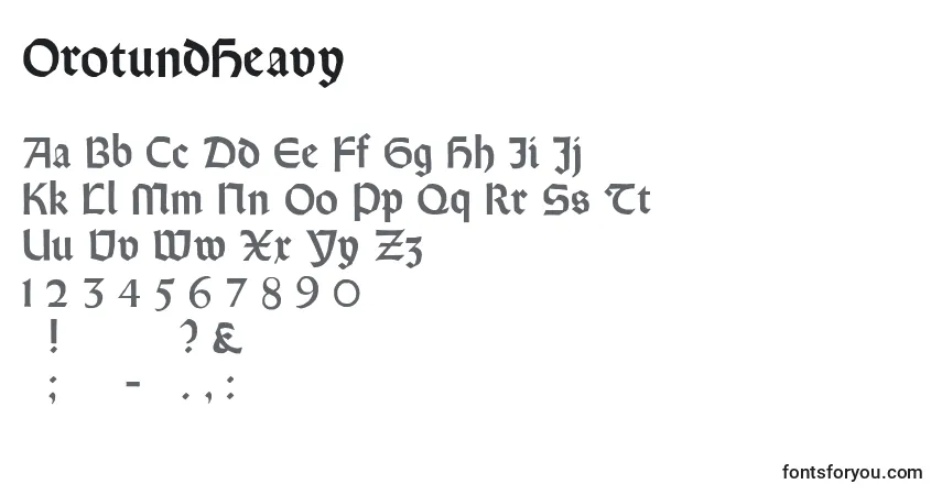 Schriftart OrotundHeavy – Alphabet, Zahlen, spezielle Symbole