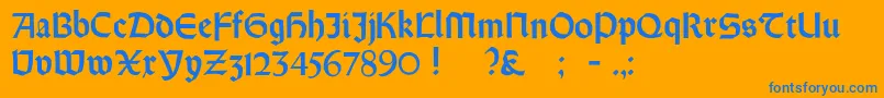 OrotundHeavy Font – Blue Fonts on Orange Background