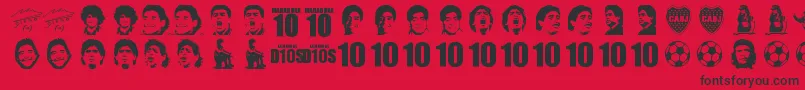 Więcej informacji o czcionce GrandeMaradona Czcionka GrandeMaradona – czarne czcionki na czerwonym tle