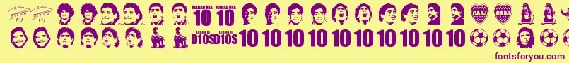 GrandeMaradona Font – Purple Fonts on Yellow Background