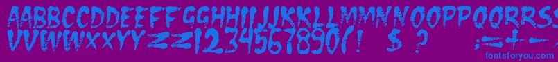 DsEraser2 Font – Blue Fonts on Purple Background